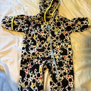 Burton Black and Yellow Patterned Kids One Piece